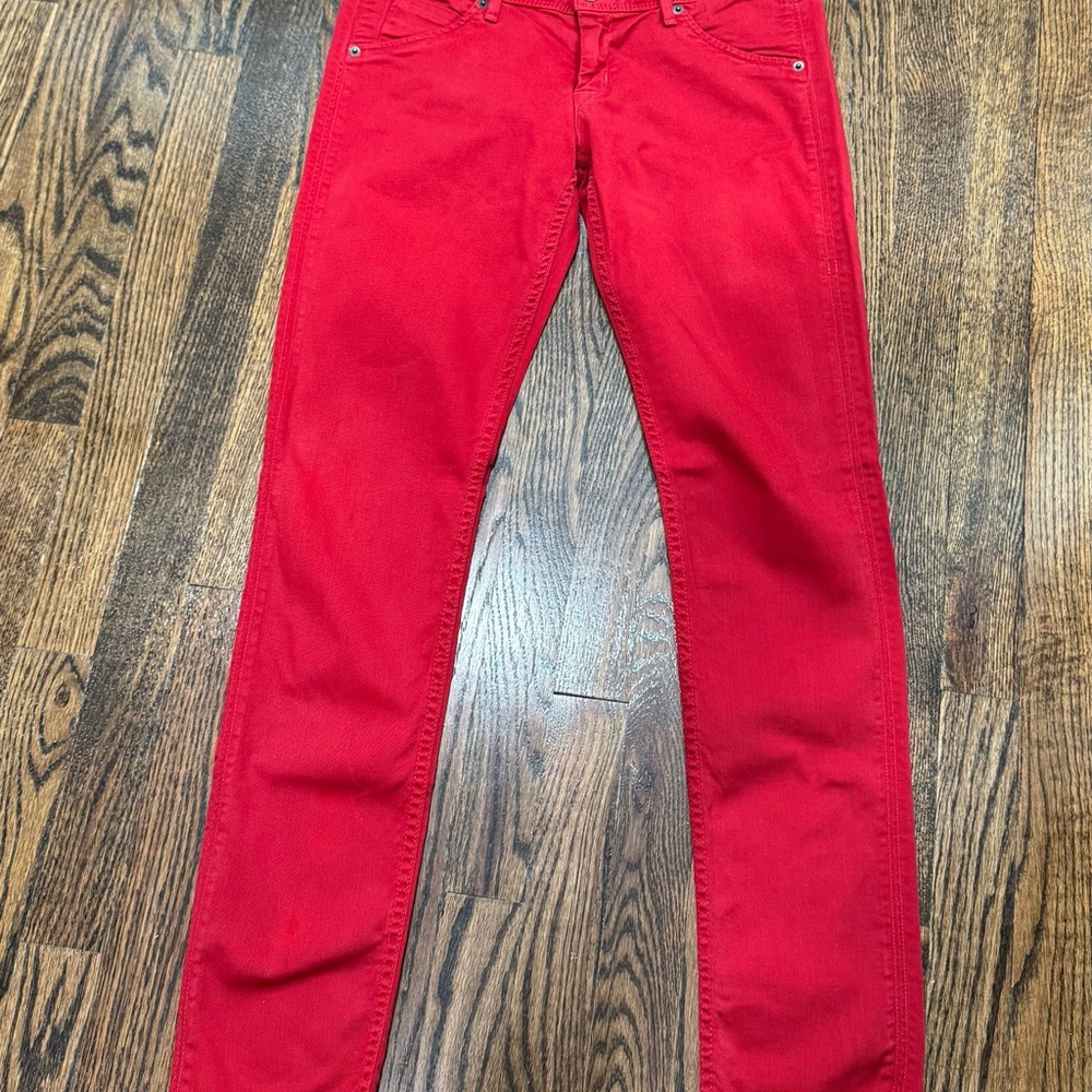 Hudson Jeans Red Skinny Jeans Vibrant Style